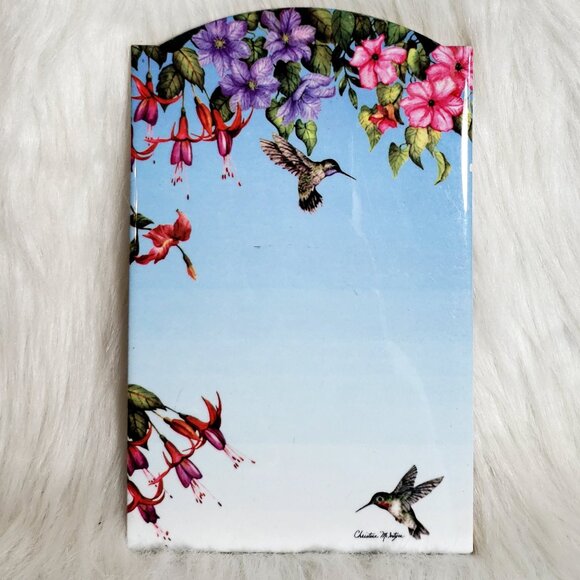Vintage Hummingbird Dry Erase Tile Hanging Wall Organizer "Notepad" - Picture 6 of 7